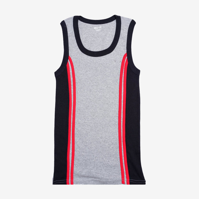 Boys Cotton Rib Vest Round Neck Sleeveless Pack of 5 - Bodycare