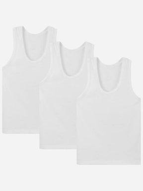 Boys Cotton Vest Round Neck Sleeveless Pack of 3 - Bodycare