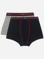 Boys' cotton innerwear briefs multipack in black and grey with contrasting waistband