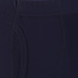 Close-up of navy blue boys' innerwear with soft, comfortable fabric and front stitch detail