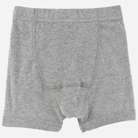 Grey boys' cotton boxer briefs, soft comfortable kids innerwear on white background