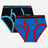 Kids cotton briefs multipack, blue and black underwear with contrast trim and elastic waistband