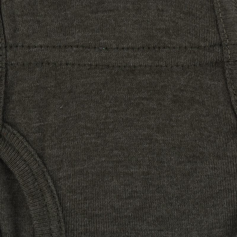 Close-up of dark grey kids innerwear fabric showing stitching details