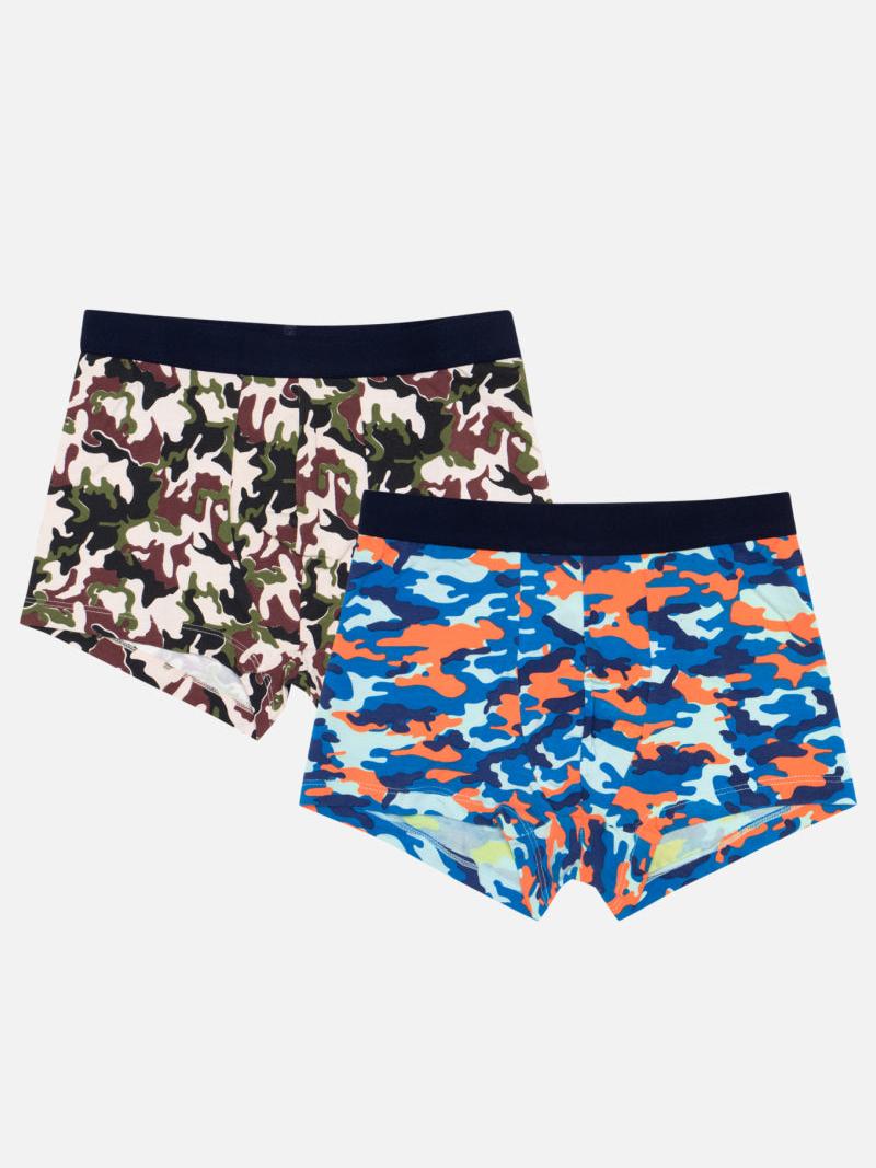 Bodycare Boys Trunk Self Design Pack of 2 - Brown & Orange Blue