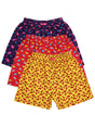 Kids innerwear multipack with colorful fruit and cupcake prints on shorts