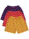 Kids innerwear multipack with colorful fruit and cupcake prints on shorts