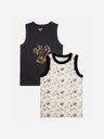 Boys 100% Cotton Vest Round Neck Sleeveless Pack of 2 - Bodycare