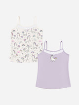 Girls 100% Cotton Vest Sleeveless Stretch Pack of 2 - Bodycare
