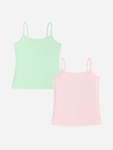 Girls 100% Cotton Vest Sleeveless Stretch Pack of 2 - Bodycare