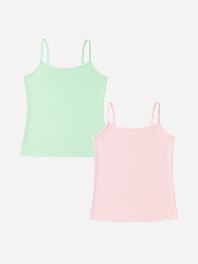Girls 100% Cotton Vest Sleeveless Stretch Pack of 2 - Bodycare