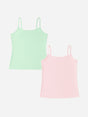 Girls 100% Cotton Vest Sleeveless Stretch Pack of 2 - Bodycare