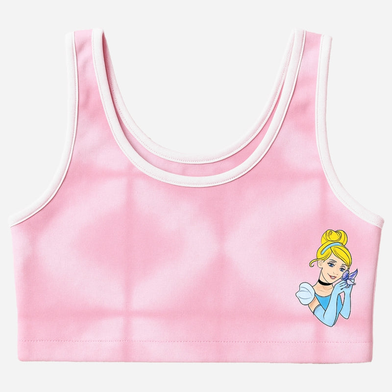 Bodycare Princess All Girls Crop Top Round Neck Sleeveless Solid Pack Of 2 - Assorted