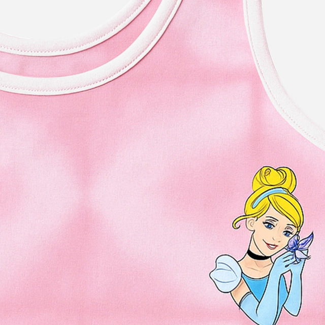 Girls Princess Cotton Spandex Top Round Neck Sleeveless Pack of 2 - Bodycare