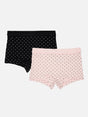 Girls 100% Cotton Boyshorts Inner Elastic Stretch Pack of 2 - Bodycare