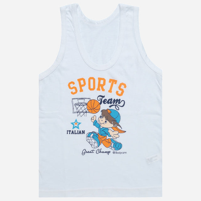 Boys Vest Round Neck Sleeveless Pack of 6 - Bodycare