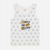 Boys Organic Cotton Vest Round Neck Sleeveless Pack of 6 - Bodycare