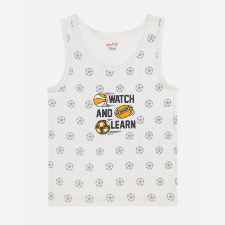 Boys Organic Cotton Vest Round Neck Sleeveless Pack of 6 - Bodycare