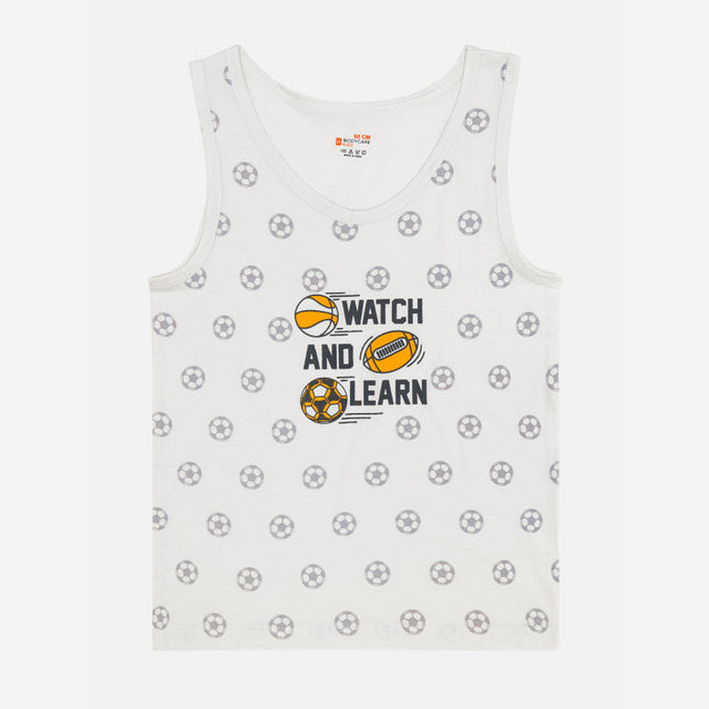 Boys Organic Cotton Vest Round Neck Sleeveless Pack of 6 - Bodycare
