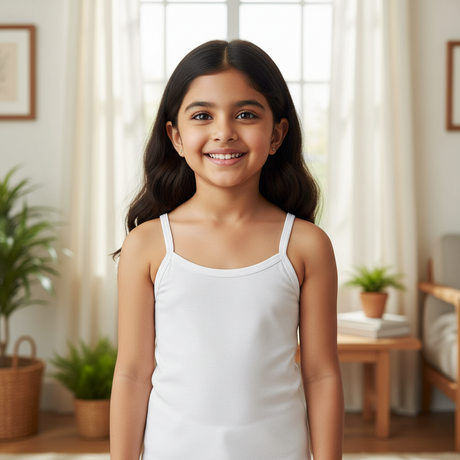 Bodycare Girls Vest Dori Neck Pack Of 2 - White