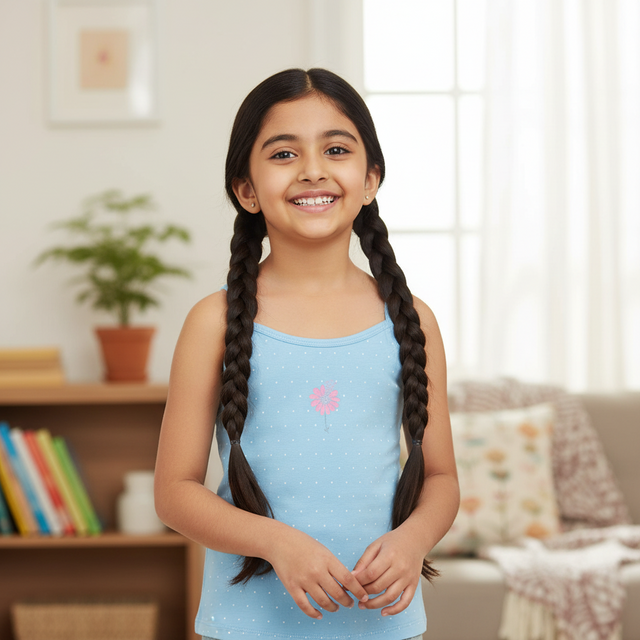 Girls Organic Cotton Vest Round Neck Dori Neck Pack of 4 - Bodycare