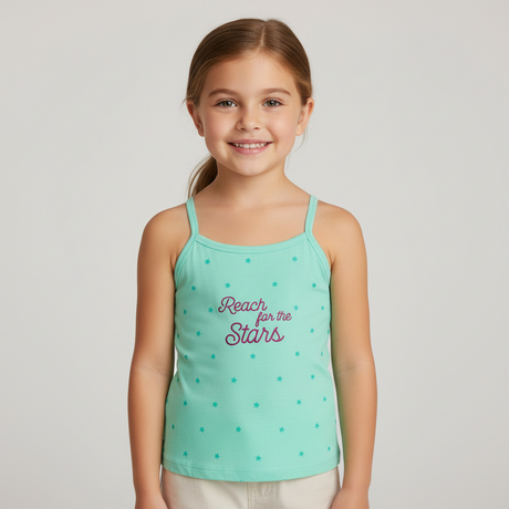 Bodycare Girls Regular Fit Vest, Dori Neck Sleeveless, Assorted, 1000% Cotton, Pack Of 4