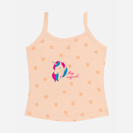 Bodycare Girls Regular Fit Vest, Dori Neck Sleeveless, Assorted, 1000% Cotton, Pack Of 4