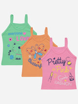 Bodycare Girls Vest Dori Neck Sleeveless Solid Pack Of 3