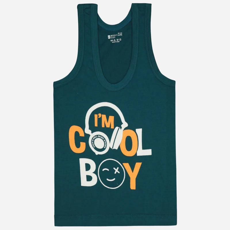 Boys 100% Cotton Vest Round Neck Sleeveless Pack of 4 - Bodycare