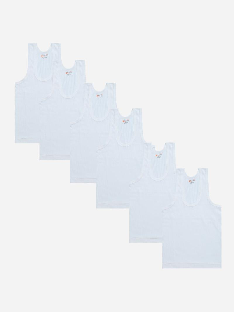 Bodycare Boys Cotton Vest Round Neck Sleeveless Pack Of 6