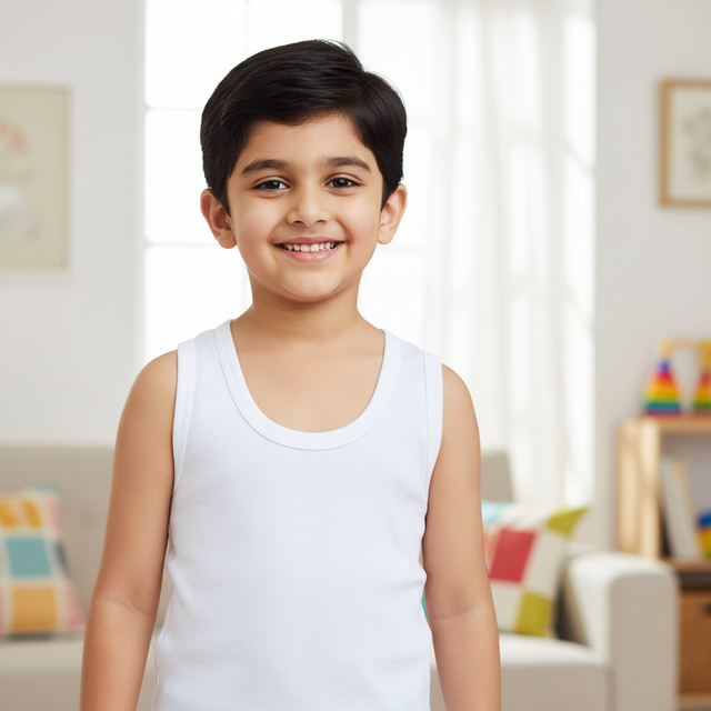 Boys Vest Round Neck Sleeveless Pack of 6 - Bodycare