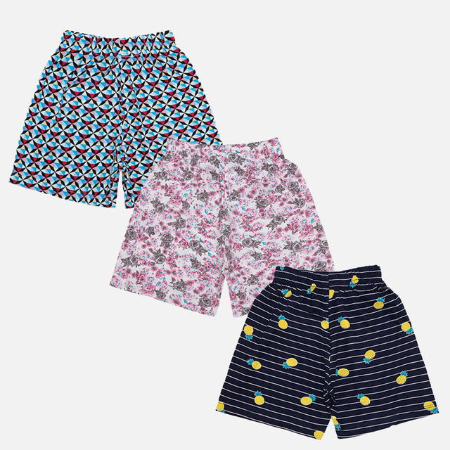 Girls 100% Cotton Shorts Inner Elastic Pack of 3 - Bodycare