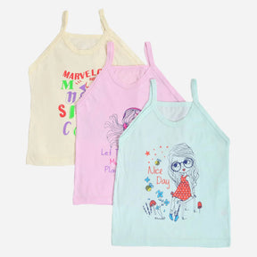 Kids camisole multipack with pastel colors and cute printed graphics for girls