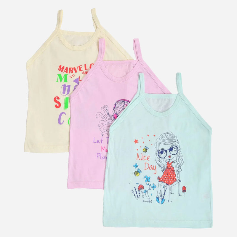 Kids camisole multipack with pastel colors and cute printed graphics for girls