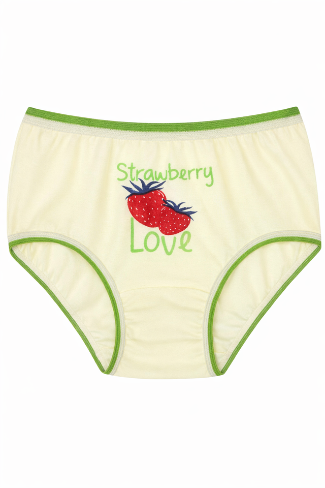 Girls Printed Panty 100% Cotton Underwear with Top Elastic for Soft Comfort and Daily Innerwear Use - Pack of 3