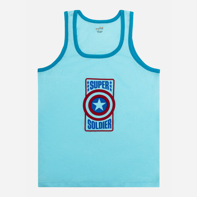 Boys 100% Cotton Round Neck Sleeveless Vest with Regular Fit for Everyday Innerwear Comfort - Pack of 4