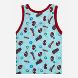 Boys Spiderman 100% Cotton Vest Round Neck Sleeveless Pack of 4