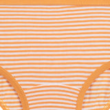 Kids orange and white striped innerwear brief with soft elastic waistband