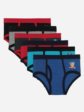 Boys Mickey & Friends Cotton Spandex Brief Stretch Lycra Band Pack of 6 - Bodycare