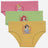 Kids girls' innerwear multipack in pink, green, and yellow with cartoon princess prints