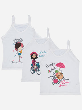 Girls Vest Dori Neck Sleeveless Pack of 3 - Bodycare