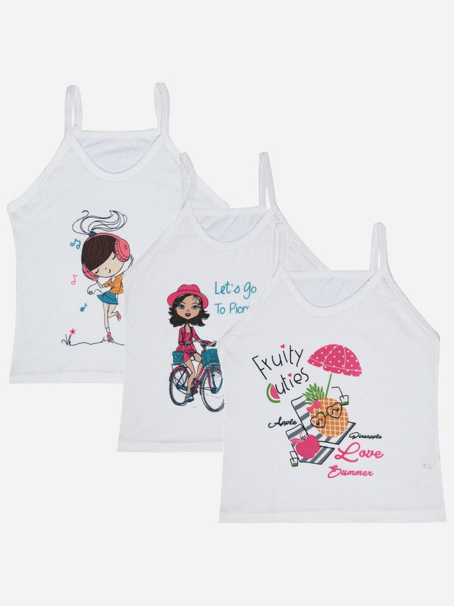 Girls Vest Dori Neck Sleeveless Pack of 3 - Bodycare