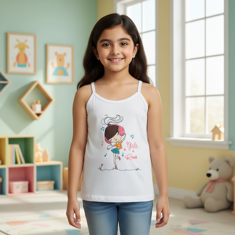 Bodycare Girls Vest Dori Neck Sleeveless Solid Pack Of 3