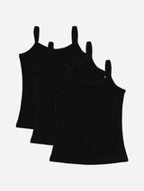 Bodycare Girls Vest Dori Neck Sleeveless Solid Pack Of 3