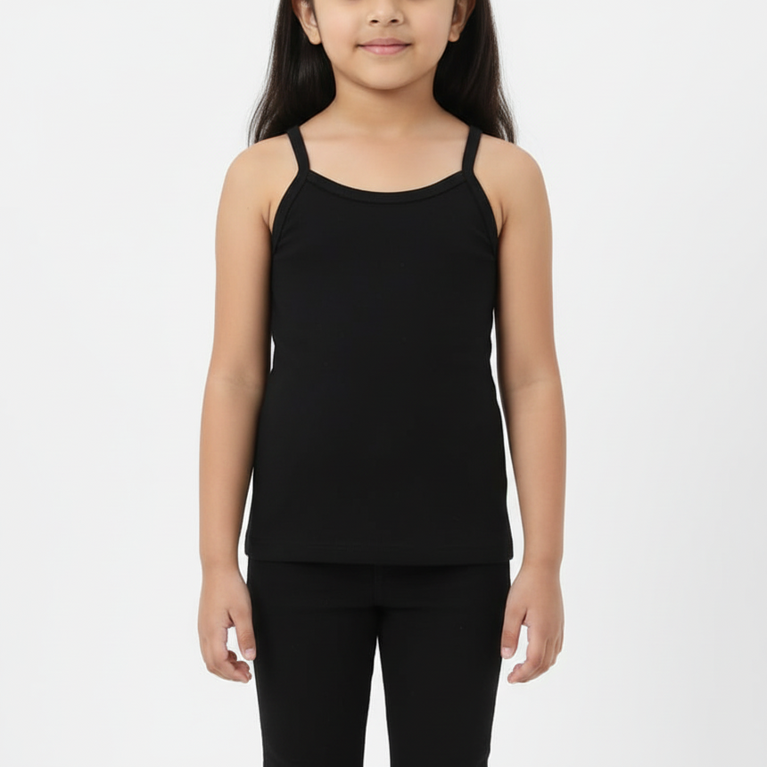 Bodycare Girls Vest Dori Neck Sleeveless Solid Pack Of 3
