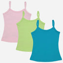 Bodycare Girls Vest Dori Neck Sleeveless Solid Pack Of 3