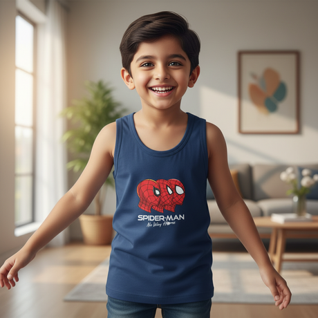 Bodycare Boys Cotton Spiderman Printed Vest Pack Of 4