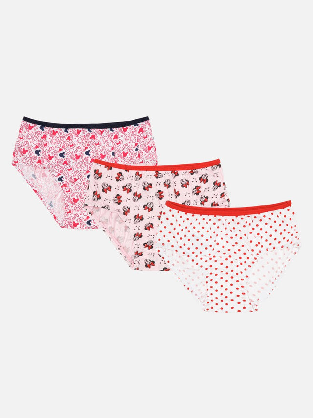 Girls Minnie & Friends 100% Cotton Panty Top Elastic Pack of 3 - Bodycare