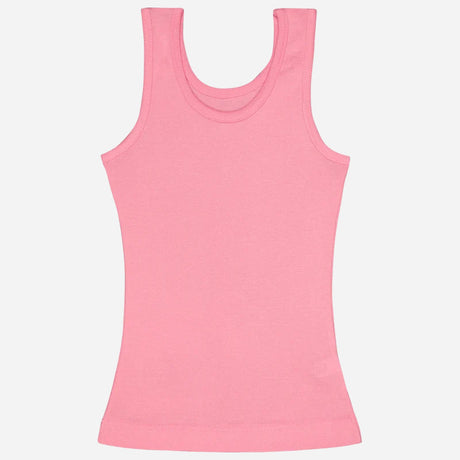 Girls Cotton Rib Vest Round Neck Sleeveless Pack of 6