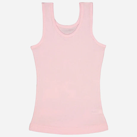Girls Cotton Rib Vest Round Neck Sleeveless Pack of 6