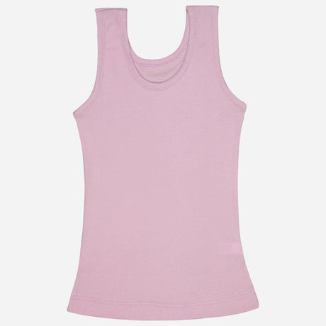 Girls Cotton Rib Vest Round Neck Sleeveless Pack of 6